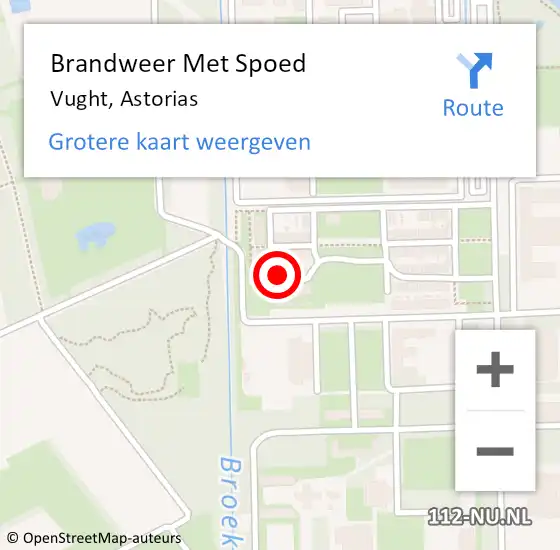 Locatie op kaart van de 112 melding: Brandweer Met Spoed Naar Vught, Astorias op 2 november 2022 12:37