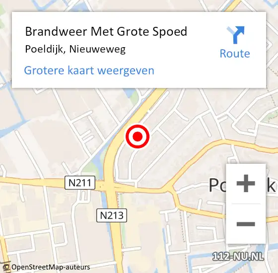 Locatie op kaart van de 112 melding: Brandweer Met Grote Spoed Naar Poeldijk, Nieuweweg op 2 november 2022 13:26