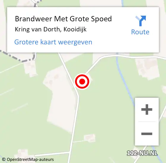 Locatie op kaart van de 112 melding: Brandweer Met Grote Spoed Naar Kring van Dorth, Kooidijk op 2 november 2022 13:51