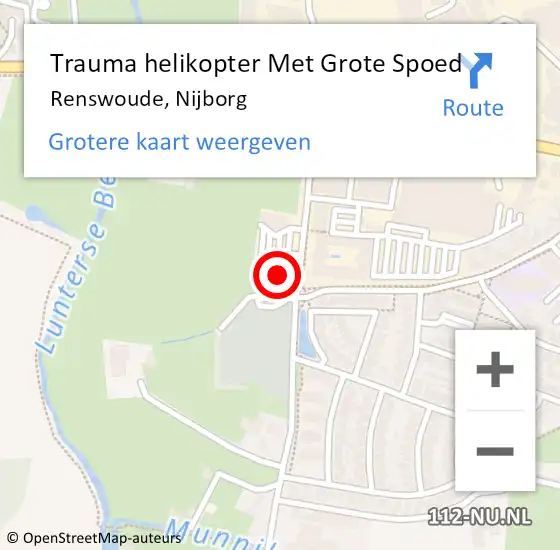 Locatie op kaart van de 112 melding: Trauma helikopter Met Grote Spoed Naar Renswoude, Nijborg op 2 november 2022 13:52