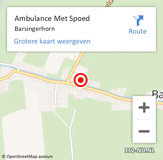 Locatie op kaart van de 112 melding: Ambulance Met Spoed Naar Barsingerhorn op 2 november 2022 13:52