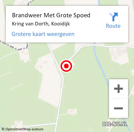 Locatie op kaart van de 112 melding: Brandweer Met Grote Spoed Naar Kring van Dorth, Kooidijk op 2 november 2022 13:58