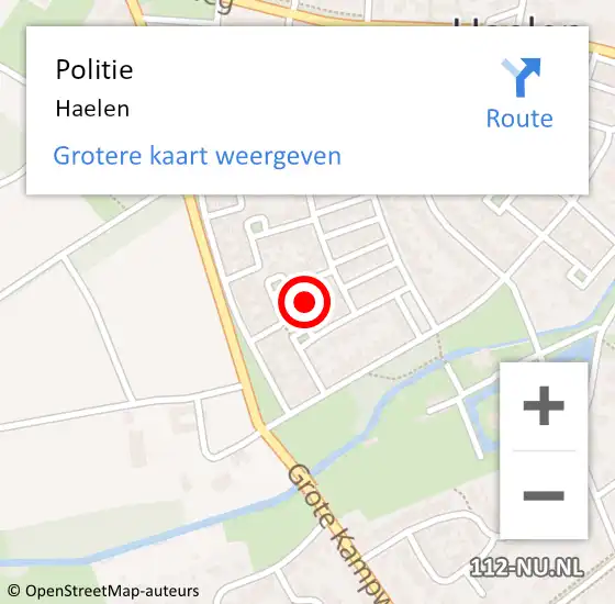 Locatie op kaart van de 112 melding: Politie Haelen op 2 november 2022 14:04