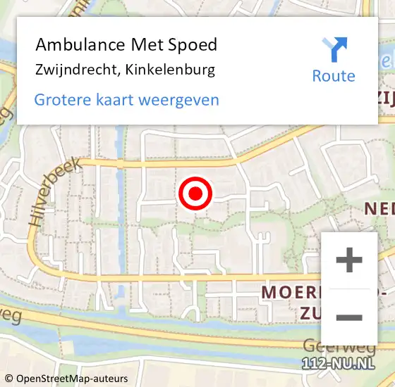 Locatie op kaart van de 112 melding: Ambulance Met Spoed Naar Zwijndrecht, Kinkelenburg op 2 november 2022 14:10