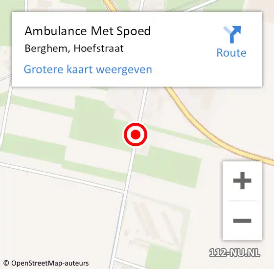 Locatie op kaart van de 112 melding: Ambulance Met Spoed Naar Berghem, Hoefstraat op 3 augustus 2014 17:01