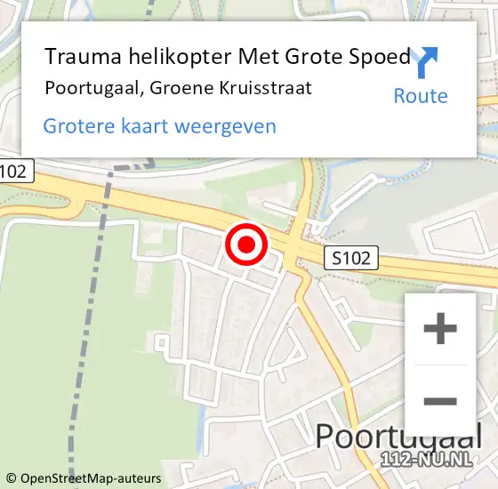 Locatie op kaart van de 112 melding: Trauma helikopter Met Grote Spoed Naar Poortugaal, Groene Kruisstraat op 2 november 2022 16:09