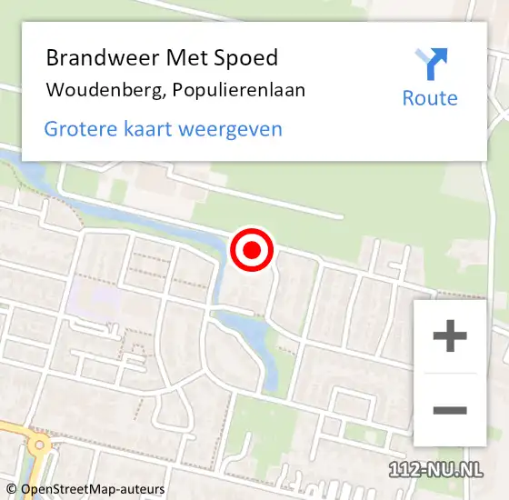 Locatie op kaart van de 112 melding: Brandweer Met Spoed Naar Woudenberg, Populierenlaan op 2 november 2022 16:53