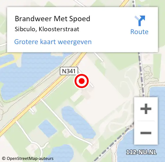 Locatie op kaart van de 112 melding: Brandweer Met Spoed Naar Sibculo, Kloosterstraat op 3 augustus 2014 17:22