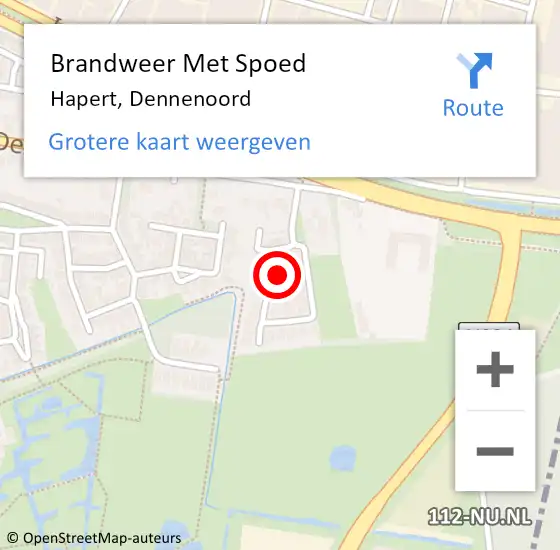 Locatie op kaart van de 112 melding: Brandweer Met Spoed Naar Hapert, Dennenoord op 2 november 2022 19:02