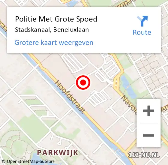Locatie op kaart van de 112 melding: Politie Met Grote Spoed Naar Stadskanaal, Beneluxlaan op 2 november 2022 19:22