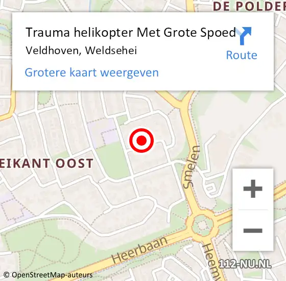 Locatie op kaart van de 112 melding: Trauma helikopter Met Grote Spoed Naar Veldhoven, Weldsehei op 2 november 2022 19:53