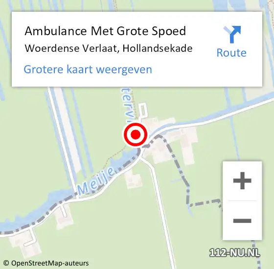 Locatie op kaart van de 112 melding: Ambulance Met Grote Spoed Naar Woerdense Verlaat, Hollandsekade op 3 augustus 2014 17:44