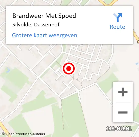 Locatie op kaart van de 112 melding: Brandweer Met Spoed Naar Silvolde, Dassenhof op 2 november 2022 21:26