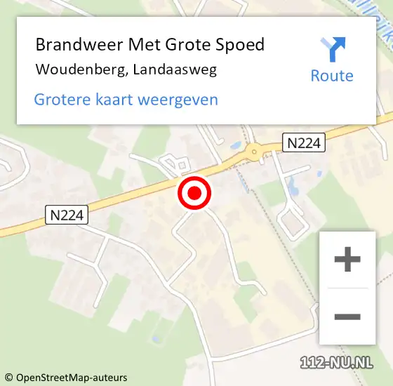 Locatie op kaart van de 112 melding: Brandweer Met Grote Spoed Naar Woudenberg, Landaasweg op 2 november 2022 22:13