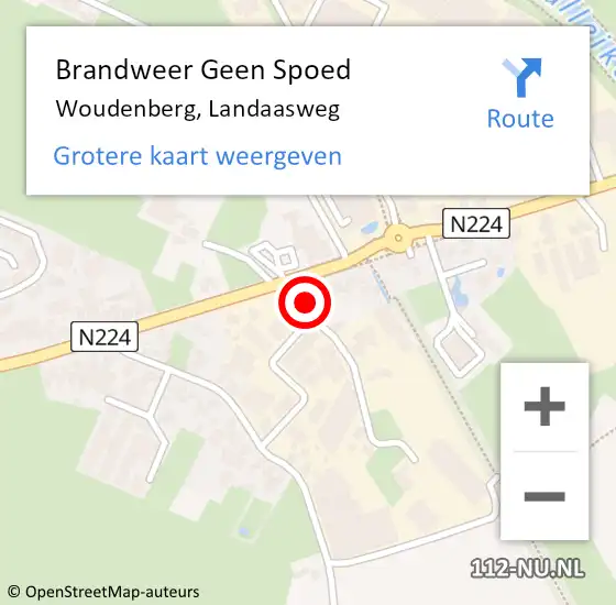 Locatie op kaart van de 112 melding: Brandweer Geen Spoed Naar Woudenberg, Landaasweg op 2 november 2022 22:16