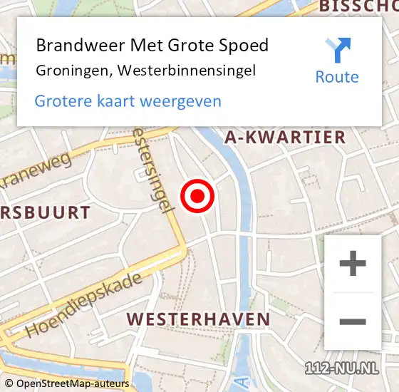 Locatie op kaart van de 112 melding: Brandweer Met Grote Spoed Naar Groningen, Westerbinnensingel op 2 november 2022 23:08