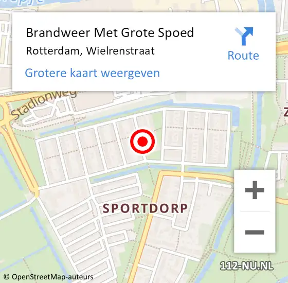 Locatie op kaart van de 112 melding: Brandweer Met Grote Spoed Naar Rotterdam, Wielrenstraat op 2 november 2022 23:42