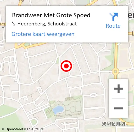 Locatie op kaart van de 112 melding: Brandweer Met Grote Spoed Naar 's-Heerenberg, Schoolstraat op 3 november 2022 03:02