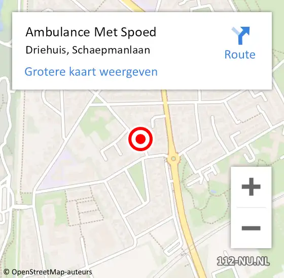 Locatie op kaart van de 112 melding: Ambulance Met Spoed Naar Driehuis, Schaepmanlaan op 3 november 2022 03:30