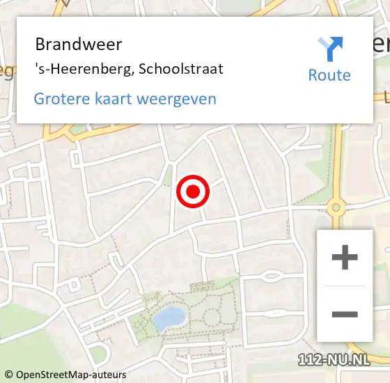 Locatie op kaart van de 112 melding: Brandweer 's-Heerenberg, Schoolstraat op 3 november 2022 03:37