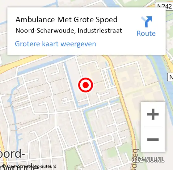 Locatie op kaart van de 112 melding: Ambulance Met Grote Spoed Naar Noord-Scharwoude, Industriestraat op 3 november 2022 04:10