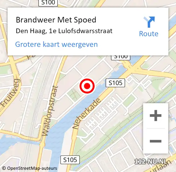 Locatie op kaart van de 112 melding: Brandweer Met Spoed Naar Den Haag, 1e Lulofsdwarsstraat op 3 november 2022 05:05