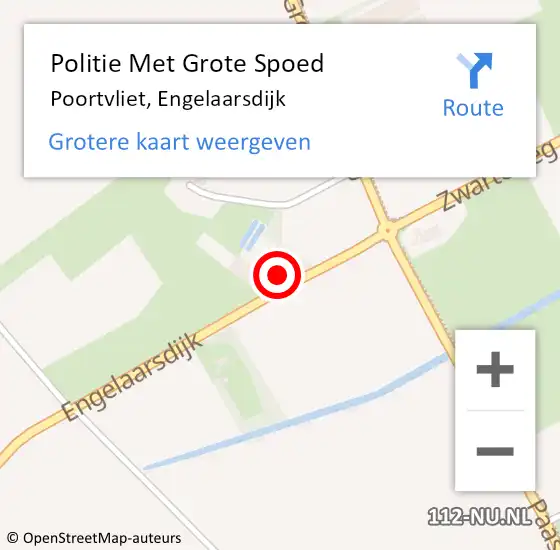 Locatie op kaart van de 112 melding: Politie Met Grote Spoed Naar Poortvliet, Engelaarsdijk op 3 november 2022 05:24