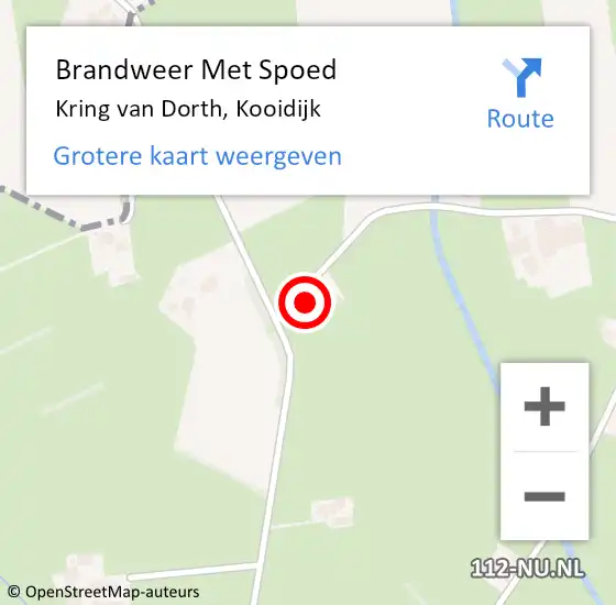 Locatie op kaart van de 112 melding: Brandweer Met Spoed Naar Kring van Dorth, Kooidijk op 3 november 2022 07:11