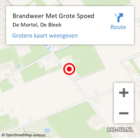 Locatie op kaart van de 112 melding: Brandweer Met Grote Spoed Naar De Mortel, De Bleek op 3 november 2022 07:46