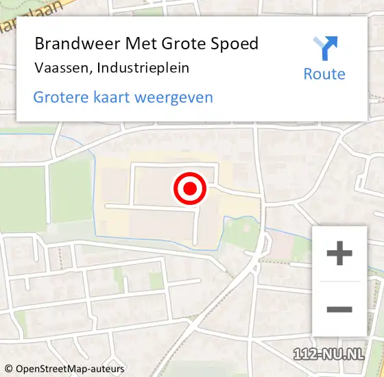 Locatie op kaart van de 112 melding: Brandweer Met Grote Spoed Naar Vaassen, Industrieplein op 3 november 2022 08:46