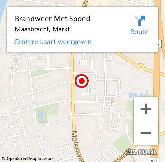 Locatie op kaart van de 112 melding: Brandweer Met Spoed Naar Maasbracht, Markt op 3 november 2022 08:49