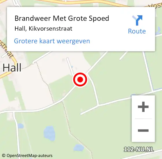 Locatie op kaart van de 112 melding: Brandweer Met Grote Spoed Naar Hall, Kikvorsenstraat op 10 oktober 2013 12:49