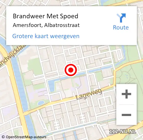 Locatie op kaart van de 112 melding: Brandweer Met Spoed Naar Amersfoort, Albatrosstraat op 3 november 2022 10:05