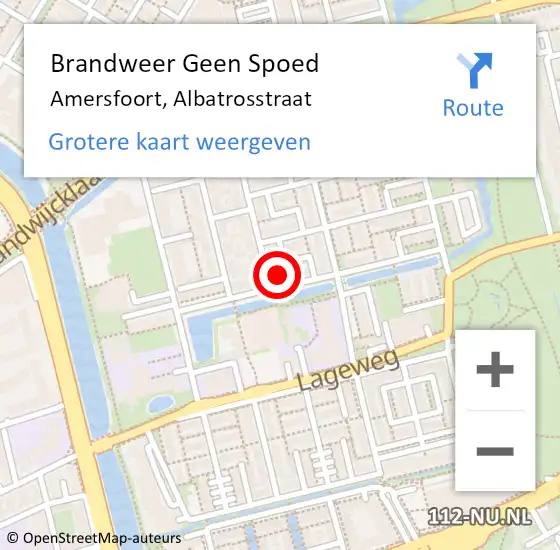 Locatie op kaart van de 112 melding: Brandweer Geen Spoed Naar Amersfoort, Albatrosstraat op 3 november 2022 10:06