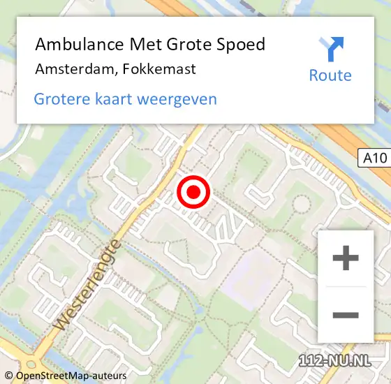 Locatie op kaart van de 112 melding: Ambulance Met Grote Spoed Naar Amsterdam, Fokkemast op 3 november 2022 10:14