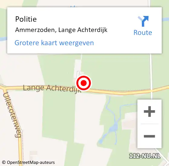 Locatie op kaart van de 112 melding: Politie Ammerzoden, Lange Achterdijk op 3 november 2022 11:08