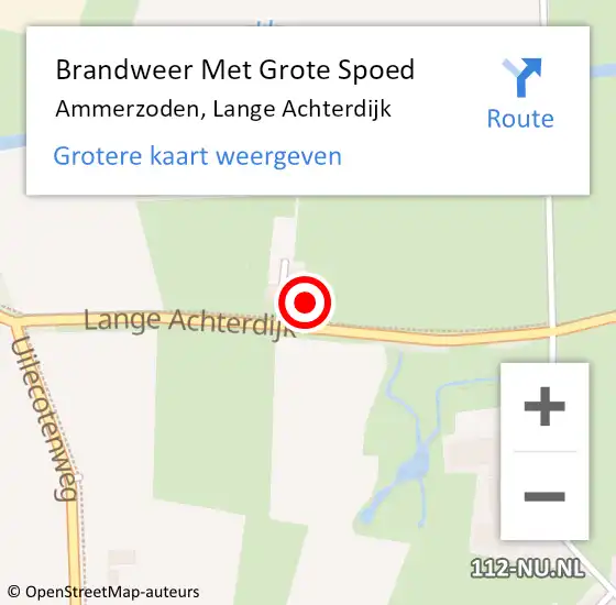 Locatie op kaart van de 112 melding: Brandweer Met Grote Spoed Naar Ammerzoden, Lange Achterdijk op 3 november 2022 11:12