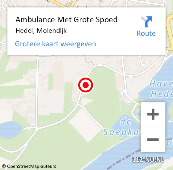 Locatie op kaart van de 112 melding: Ambulance Met Grote Spoed Naar Hedel, Molendijk op 3 november 2022 12:05