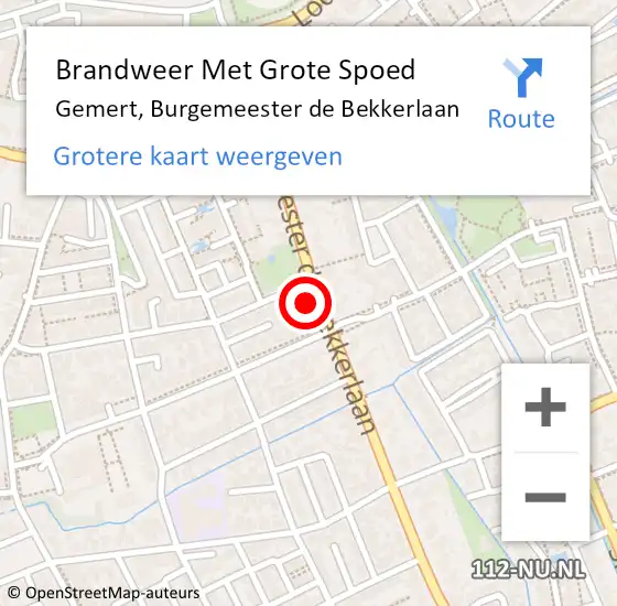 Locatie op kaart van de 112 melding: Brandweer Met Grote Spoed Naar Gemert, Burgemeester de Bekkerlaan op 3 november 2022 12:46