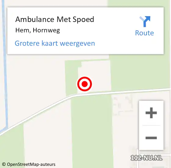 Locatie op kaart van de 112 melding: Ambulance Met Spoed Naar Hem, Hornweg op 3 november 2022 13:23