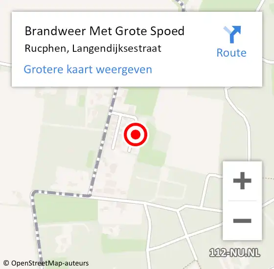 Locatie op kaart van de 112 melding: Brandweer Met Grote Spoed Naar Rucphen, Langendijksestraat op 3 november 2022 14:16