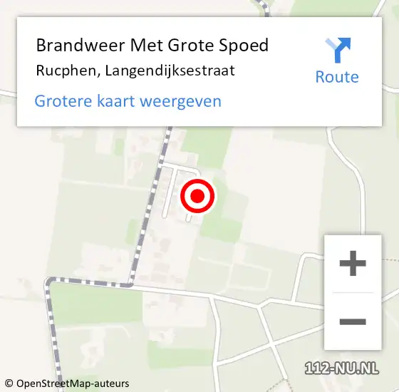 Locatie op kaart van de 112 melding: Brandweer Met Grote Spoed Naar Rucphen, Langendijksestraat op 3 november 2022 14:21