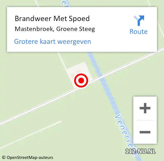 Locatie op kaart van de 112 melding: Brandweer Met Spoed Naar Mastenbroek, Groene Steeg op 3 november 2022 15:09