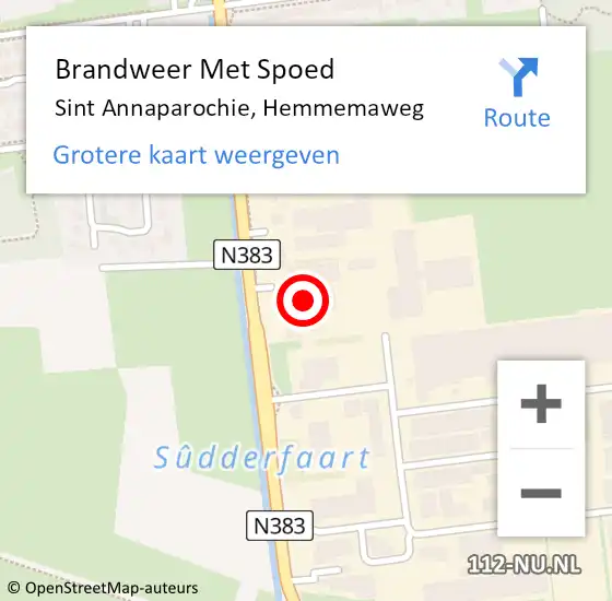 Locatie op kaart van de 112 melding: Brandweer Met Spoed Naar Sint Annaparochie, Hemmemaweg op 3 november 2022 15:16