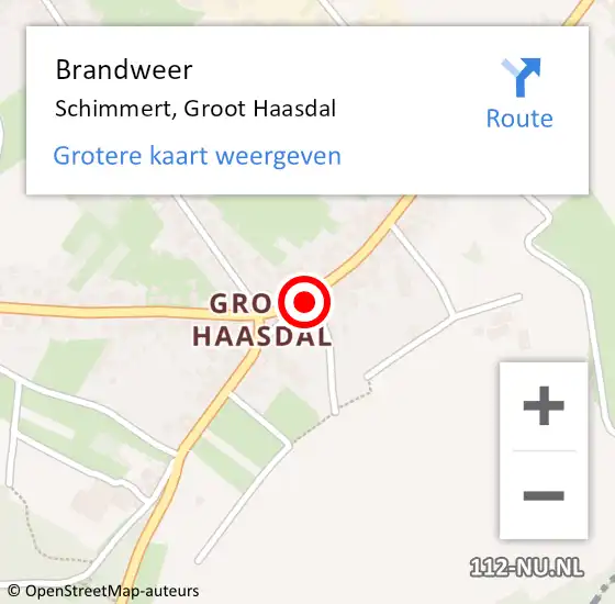 Locatie op kaart van de 112 melding: Brandweer Schimmert, Groot Haasdal op 3 augustus 2014 19:26