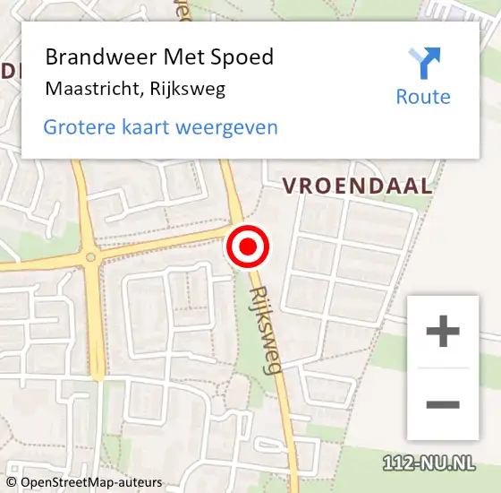 Locatie op kaart van de 112 melding: Brandweer Met Spoed Naar Maastricht, Rijksweg op 3 november 2022 15:46