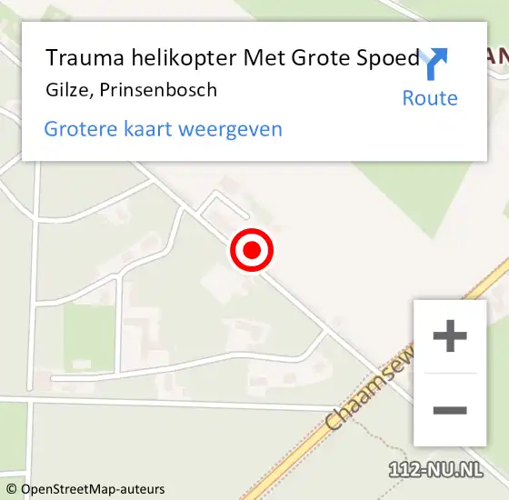 Locatie op kaart van de 112 melding: Trauma helikopter Met Grote Spoed Naar Gilze, Prinsenbosch op 3 november 2022 15:59