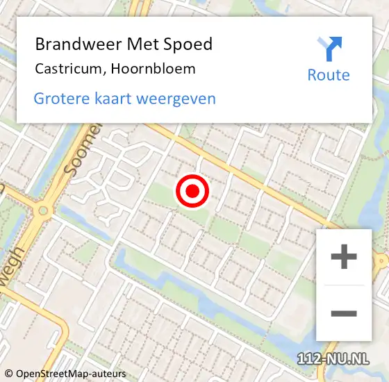 Locatie op kaart van de 112 melding: Brandweer Met Spoed Naar Castricum, Hoornbloem op 3 november 2022 16:27