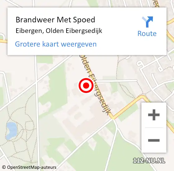 Locatie op kaart van de 112 melding: Brandweer Met Spoed Naar Eibergen, Olden Eibergsedijk op 3 november 2022 16:29