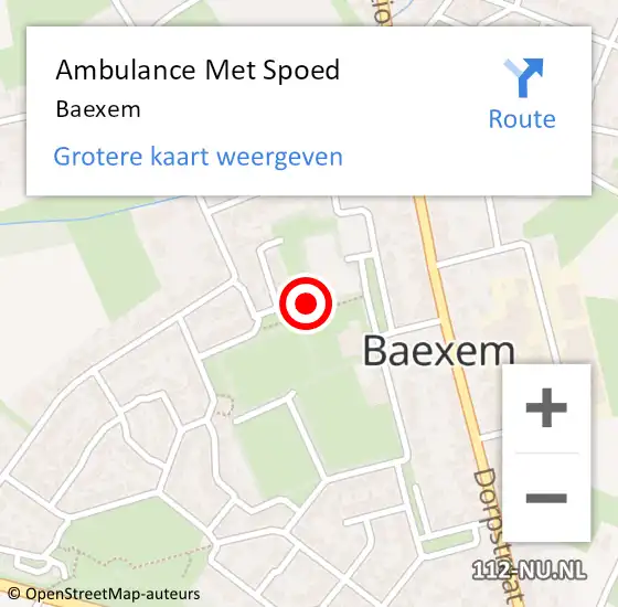 Locatie op kaart van de 112 melding: Ambulance Met Spoed Naar Baexem op 3 augustus 2014 19:36